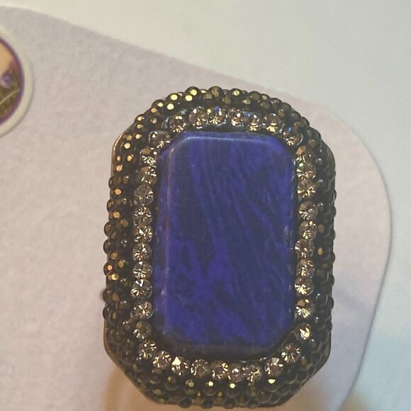 2/$25 ITEM ❤️: Blue stone adjustable statement ring - Picture 10 of 11